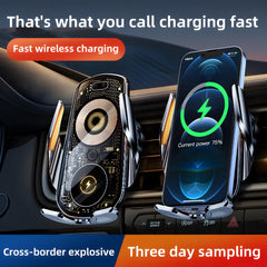 15W Fast Transparent Wireless Car Charger Mount - Automatic Clamping