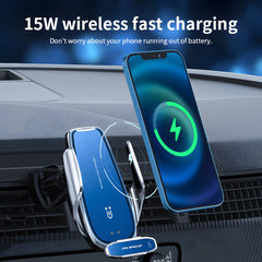 Multifunctional 15W Magnetic Wireless Car Charger Mount - Automatic Clamping