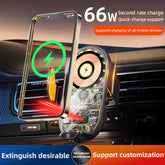 Support de chargeur de voiture magnétique sans fil rapide et multifonction 66 W - Serrage automatique