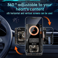 15W Transparent Mech Fast Wireless Car Charger Phone Mount with Sensor Operation