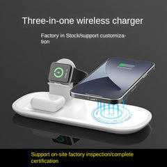 3-in-1 Desktop Vertical Wireless Charger, Wireless Charging for Phones/Watches/Earbuds