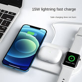 Chargeur sans fil de bureau 3 en 1 pour téléphone, recharge sans fil simultanée pour téléphones/montres/écouteurs