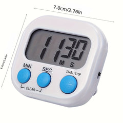 1pc Digital Kitchen Timer for Baking and Cooking - Dual Display, AAA Battery Powered, Multi-Functional Stopwatch with Start/Stop Button, Alarm Clock, and Counter - Pink/White/Green/Red/Blue Options, Baking Essentials|Modern Kitchen Accessory|Compact Desig