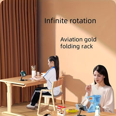 360° Rotating Metal Phone Stand - Premium Mechanical Desktop & Tablet Holder - Foldable Design - Ideal for Streaming & Entertainment - Wholesale Bulk Supply