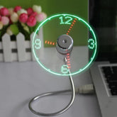 Mini ventilateur USB avec affichage d'horloge LED créatif