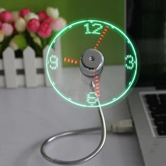 Mini ventilateur USB avec affichage d'horloge LED créatif