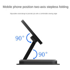 3-in-1 Mini Magnetic Desktop Wireless Charger, PU Material, Foldable Design,