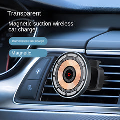Mini Magnetic Car Wireless Charger Phone Mount, ABS + Aluminum Alloy Material