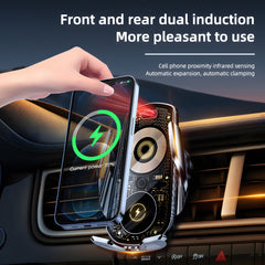15W Fast Transparent Wireless Car Charger Mount - Automatic Clamping