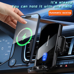 66W Magnetic Super Fastne Mount wi Charge Wireless Car Charger Photh Sensor Operation