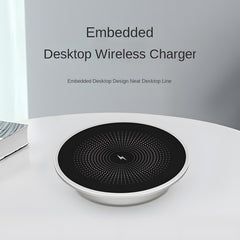Minimalist Round Desktop Wireless Charger, Qi-Standard Compatible for Phone Charging