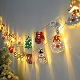 1pc Festive Christmas LED String Lights, Santa Claus & Snowman Design, Battery-Powered Indoor Holiday Decor, No Batteries Included, Electronic Components, for Home, Party, Bedroom, Tree Decoration