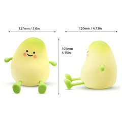 Green Mango Night Light, Cute Silicone Mango Lamp, Rechargeable Room Decor, Touch Control NightLight Squishy Night Lamp for Bedroom, Kawaii Bedside Lamp for Living Room