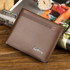 Baellerry Vintage Dot Stripe Business Short Clutch Wallet Photo Cash Card Holder for Men