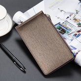 Portefeuille long Baellerry pour homme, couleur unie, pour téléphone portable, argent, photo, cartes