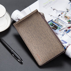 Baellerry Solid Color Cell Phone Money Photo Card Clutch Long Wallet for Men