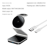 3-in-1 Magnetic Desktop Wireless Charger, Aluminum Alloy + Acrylic Material