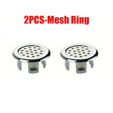 2pcs/Pack Plastic Bathroom Kitchen Basin Sink Overflow Ring, Overflow Cover Ring Insert Replacement, Chrome Hole Round Drain Cap, Basin Accessory
