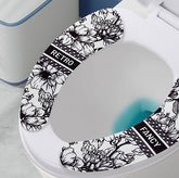 Classic Patterned Toilet Seat Cover, Electrostatically Adsorbed, Machine Washable, to The Touch, Stays Cool for Long Sitting, Suitable for Summer, Single Piece
