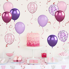 52pcs Pink And Purple Balloons: 30.48 cm Confetti Balloons, Metallic Purple And Pink Latex Balloons, Perfect for Girls Birthday, Shower, Wedding, Princess Party Decorations, Halloween Decorations, Christmas Decorations