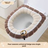 Panda-patterned thickened toilet seat cover, suitable for all seasons.