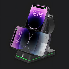 3-in-1 Foldable Desktop Vertical Wireless Charger Phone Stand,