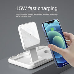 3-in-1 Foldable Desktop Wireless Charger, Wireless Charging for Phones/Watches/Earbuds