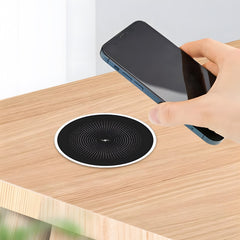 Minimalist Round Desktop Wireless Charger, Qi-Standard Compatible for Phone Charging