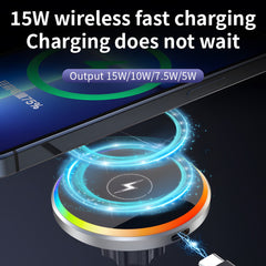 15W Colorful Mini Magnetic Fast Wireless Car Charger Phone Mount