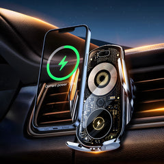 15W Fast Transparent Wireless Car Charger Mount - Automatic Clamping