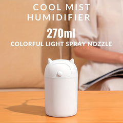 270ml Portable Ultrasonic Cool Mist Humidifier - Mini Air Humidifier for Bedroom