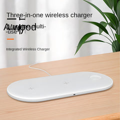 3-in-1 Desktop Wireless Charger Phone Stand, Simultaneous Wireless Charging for Phones/Watches/Earbuds