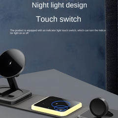 Title: 3-in-1 Mini Magnetic Desktop Wireless Charger, PU Material, Foldable Design