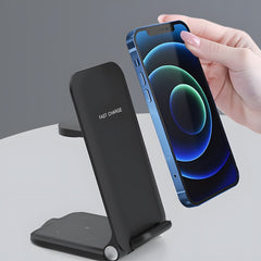 3-in-1 Foldable Desktop Wireless Charger, Simultaneous Wireless Charging for Phones