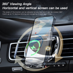 15W Magnetic Fast Wireless Car Charger Phone Mount with Auto Sensin