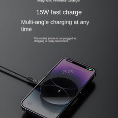 Mini Magnetic Desktop Wireless Charger Phone Stand, ABS + Acrylic Material, Back Stand Design