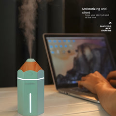 230ML Pencil Shape Ultrasonic Cool Mist Air Humidifier - Silent for Indoor, Car, Office Use - USB Aromatherapy Essential Oil Diffuser with Ambient Night Light