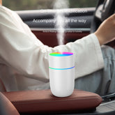 Humidificateur d'air ultrasonique coloré à brume fraîche de 220 ml, silencieux pour une utilisation en intérieur, en véhicule et au bureau, avec diffuseur d'huiles essentielles d'aromathérapie USB et veilleuse d'ambiance.