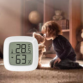 Mini thermomètre hygromètre électronique numérique d'intérieur, thermohygromètre magnétique à cristaux liquides adhésif pour la maison et le bureau