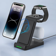 3-in-1 Magnetic Desktop Wireless Charger, Aluminum Alloy + Acrylic Material