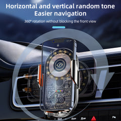 15W Fast Transparent Visual Wireless Charging Car Mount, Auto-Sensing Clasp