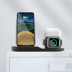 3-in-1 Desktop Vertical Wireless Charger, Simultaneous Wireless Charging for Phones/Watches/Earbuds