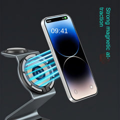 3-in-1 Magnetic Desktop Wireless Charger, Aluminum Alloy + Acrylic Material