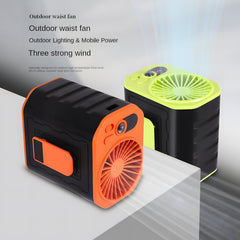 10,000mAh Portable Battery-Powered Waist Clip Fan, USB Rechargeable, High Airflow, Long-lasting Cooling for Summer Outdoor Work