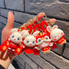 New Year Spring Festival Rabbit Keychain Key Chain Key Ring