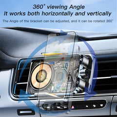 15W Magnetic Wireless Car Charger Mount with Automatic Clasp