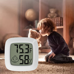 Mini indoor electronic thermometer hygrometer, home office magnetic adhesive liquid crystal temperature and humidity meter