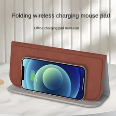 Foldable Wireless Charging Mouse Pad, Qi-Standard Compatible for Wireless Charging Phones
