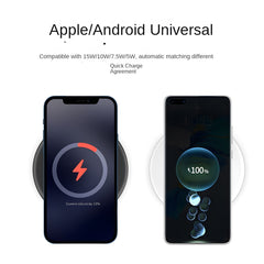 Minimalist Round Desktop Wireless Charger, Qi-Standard Compatible for Phone Charging