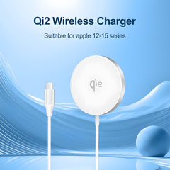 Mini 15W Magnetic Car Phone Mount Charger, Qi2-MPP Standard, Aluminum Alloy